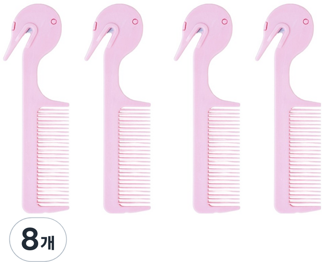 신도프라임 머리끈 커터 빗, 8개, 핑크