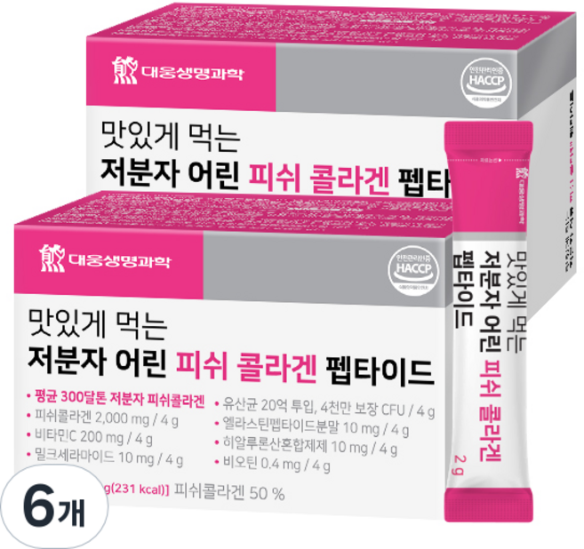 대웅생명과학 맛있게 먹는 저분자 어린 피쉬 콜라겐 펩타이드 30p, 6개, 60g