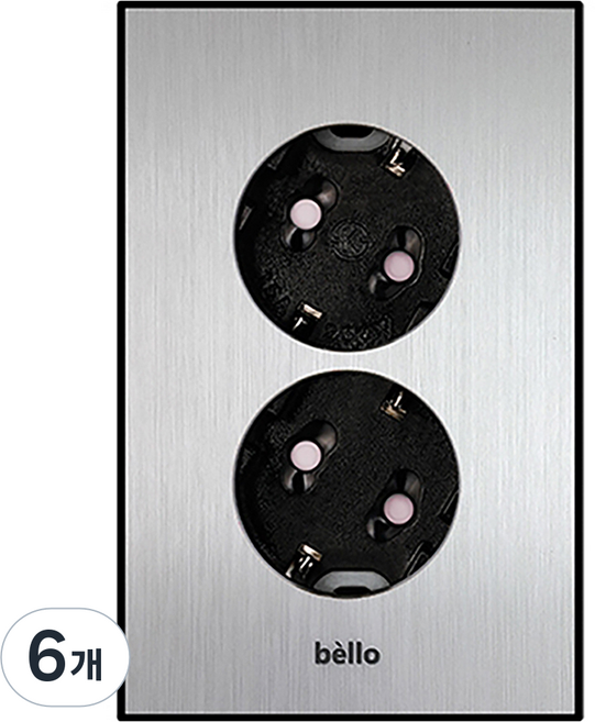 winners Bello Silver 嵌入式2孔插座, 6個