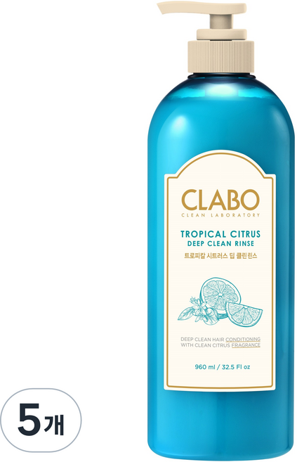 CLABO 딥클린 린스 트로피칼 시트러스 스파클링 후르츠, 960ml, 5개