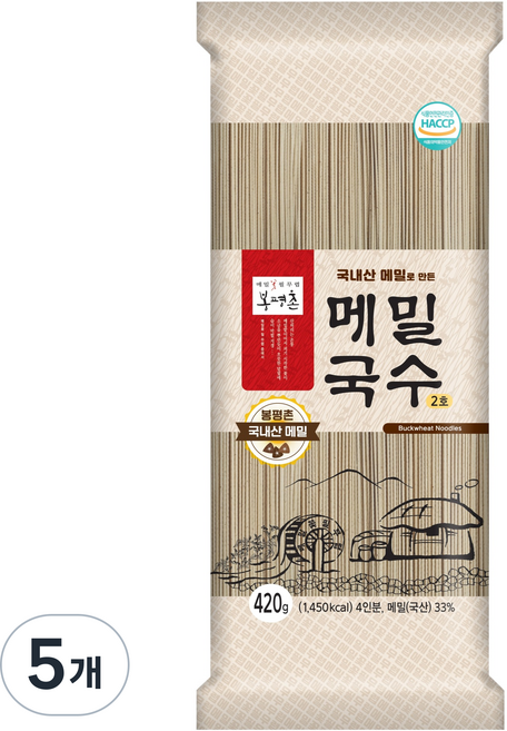 봉평촌 메밀 국수 2호, 420g, 5개