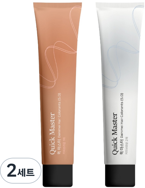 에어라파 퀵 마스터 피부에 묻지 않는 염색약 세트, 커피 브라운 5.0, 2세트