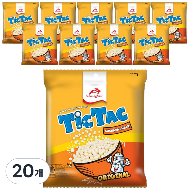 두아끌린찌 틱탁 과자 오리지널, 14g, 20개