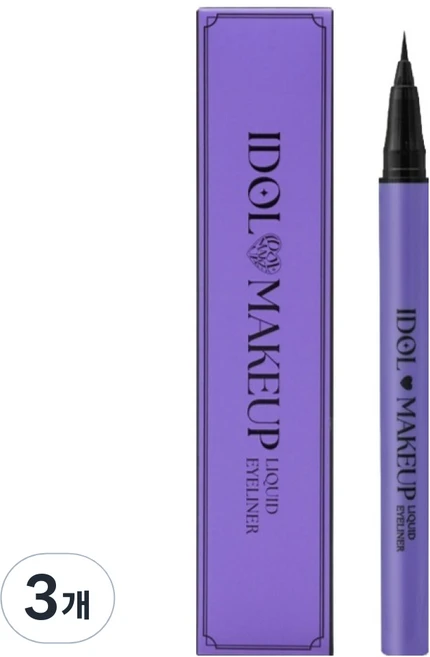 피비에스코리아 아이돌메이크업 리퀴드 아이라이너 0.8ml, 01블랙, 3개 - 쿠팡