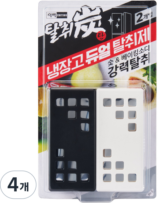 탈취탄 냉장고 듀얼 탈취제 2p, 55g, 4개