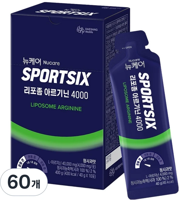 뉴케어스포식스 리포좀 아르기닌 4000, 40g, 60개 - 쿠팡