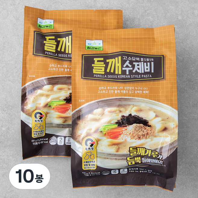 칠갑농산 들깨 수제비 2인분, 435g, 10봉