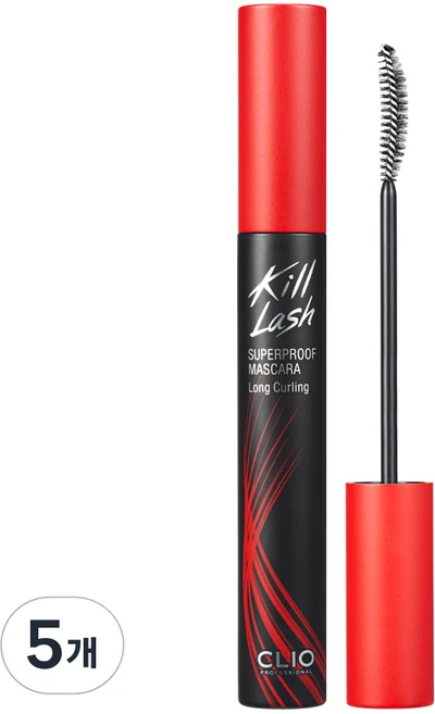 클리오 킬 래쉬 수퍼프루프 마스카라 7g, 01 롱컬링, 5개 - 쿠팡