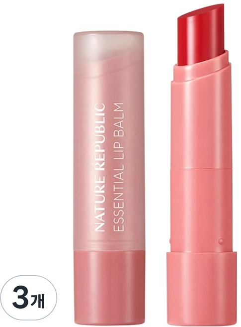 네이처리퍼블릭 에센셜 립밤, 05장미, 3.2g, 3개 - 쿠팡