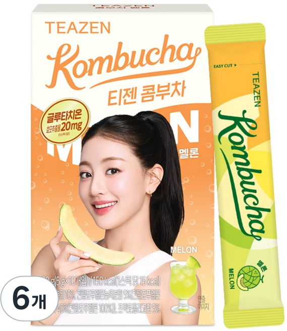 티젠 글루타치온 콤부차 멜론, 6개, 10개입, 5g