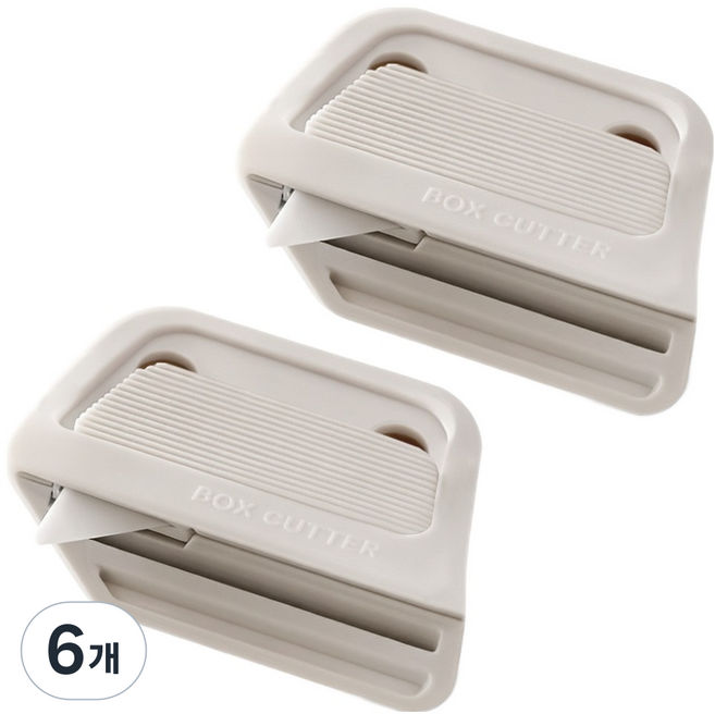 쿠말 자석 부착 언박싱 세라믹 택배칼, 아이보리, 6개