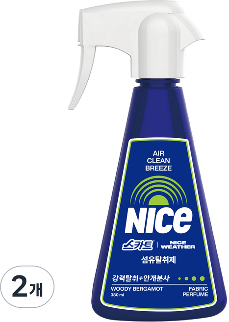 Scott 可麗舒 NICE WEATHER 除臭劑 木質佛手柑 正裝, 380ml, 2個