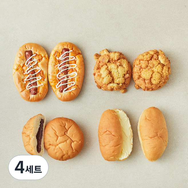 후앙베이커리 수제빵 4종 x 2개입 세트 630g, 4세트
