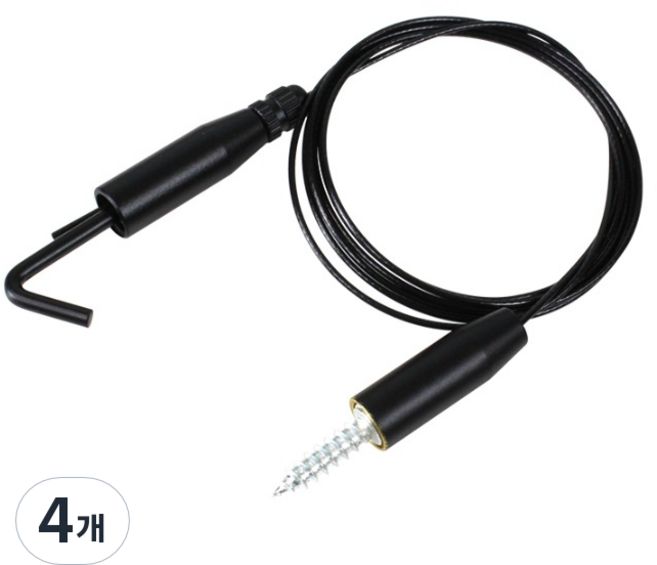 코텍스 액자 와이어 슬림 좁은틈 천장걸이 1m, 4개, 블랙