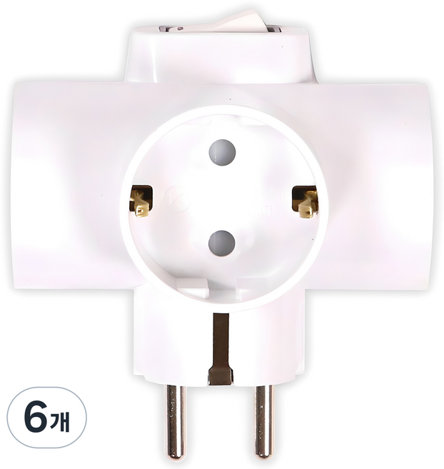 써보니 두남 스위치 T자형 멀티탭 16A 3구 T-2110, 화이트, 6개, 88mm