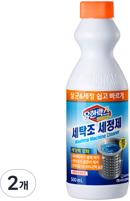 유한락스 멀티액션 세탁조 세정제, 500ml, 2개