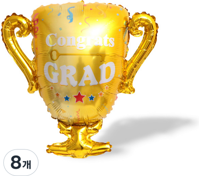 와우파티코리아 트로피 풍선 대, 혼합 색상, 8개