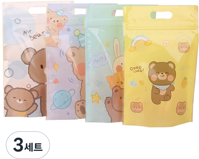 아트조이 구디백 스탠딩 지퍼백 4종 x 12p + 2p 랜덤 발송 세트 미스터베어, 3세트