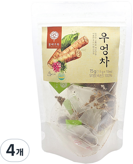 몸애조화 우엉차 티백, 1.5g, 10개입, 4개