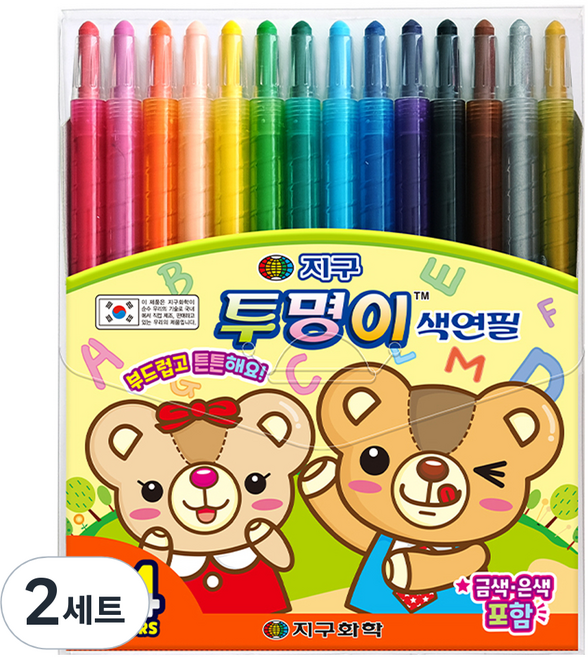 지구화학 투명이 색연필 14종 세트, 14색, 2세트