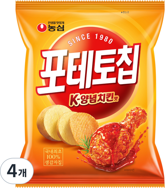 포테토칩 K 양념치킨맛, 4개, 50g