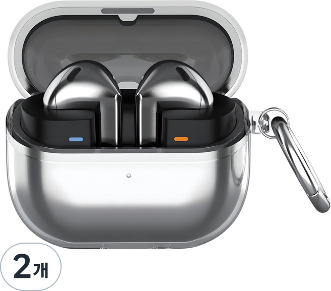 다퍼남 갤럭시 버즈3 / 버즈3 프로 호환 오링 투명케이스, 투명, 2개