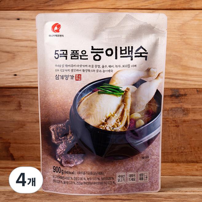 마니커에프앤지 5곡품은 능이백숙, 900g, 4개