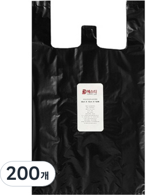 에스디 A급마트용봉투 흑색, 10L, 200개