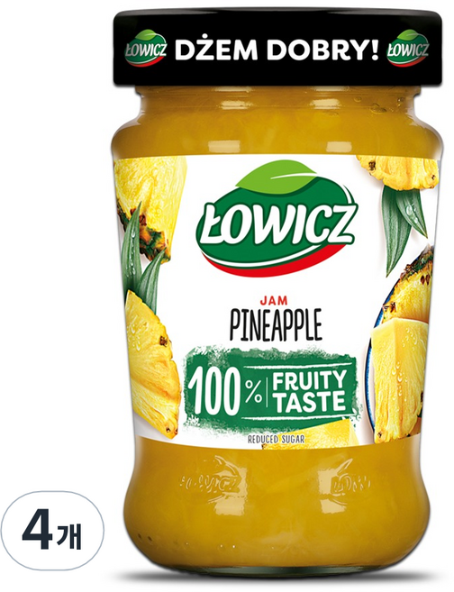 Lowicz 鳳梨果醬, 4個, 280g