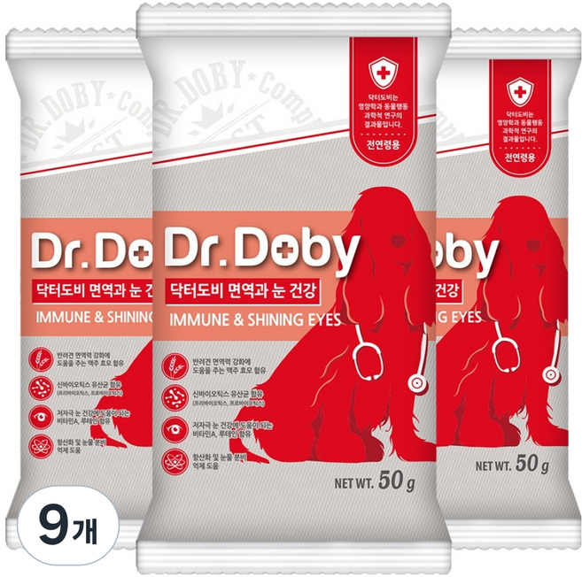 닥터도비 강아지 전연령 건식사료, 눈물개선/눈건강, 50g, 9개