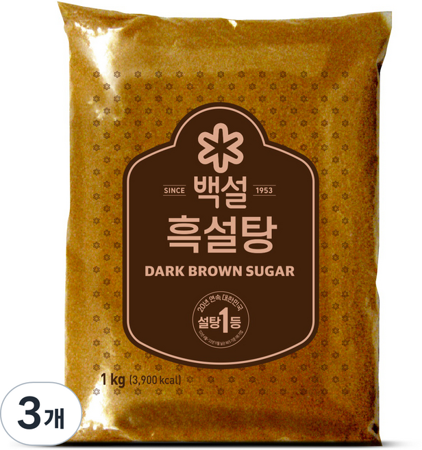 백설 흑설탕, 1kg, 3개