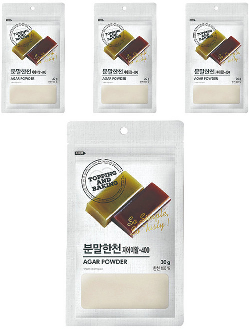 큐원 홈베이킹 분말한천, 30g, 4개