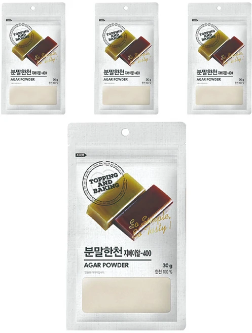 큐원 홈베이킹 분말한천, 30g, 4개 - 쿠팡