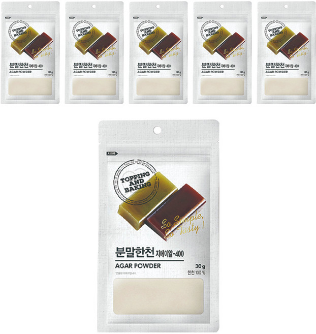 큐원 홈베이킹 분말한천, 30g, 6개