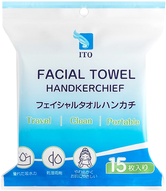 ITO 日本伊藤 洗臉巾攜帶包 15張, 白色, 1袋