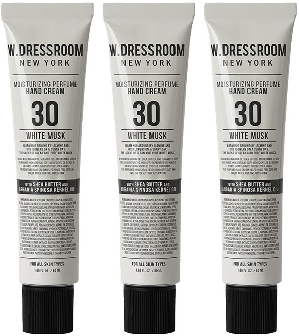 W.DRESSROOM 多麗絲 潤澤香水護手霜 No.30 白麝香, 50ml, 3條