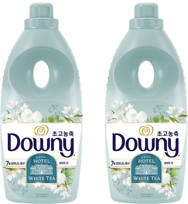 다우니 7일향수 초고농축 섬유유연제 화이트티 본품, 2개, 1L