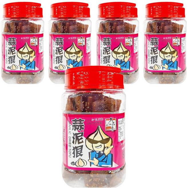 久品香 蒜泥狠 豆乾 原味, 350g, 5罐