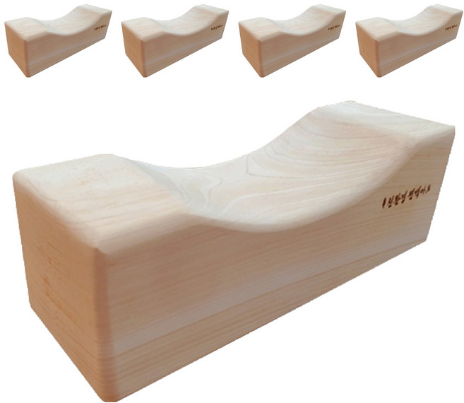 HINOKI ART 頂級扁柏實木方形木枕 大, 混合色, 5個