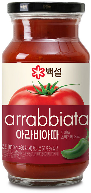 백설 아라비아따 토마토 스파게티 소스, 610g, 1개