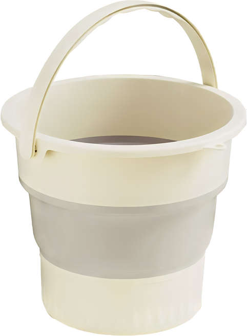 折疊水桶 17L, 奶油色, 1個
