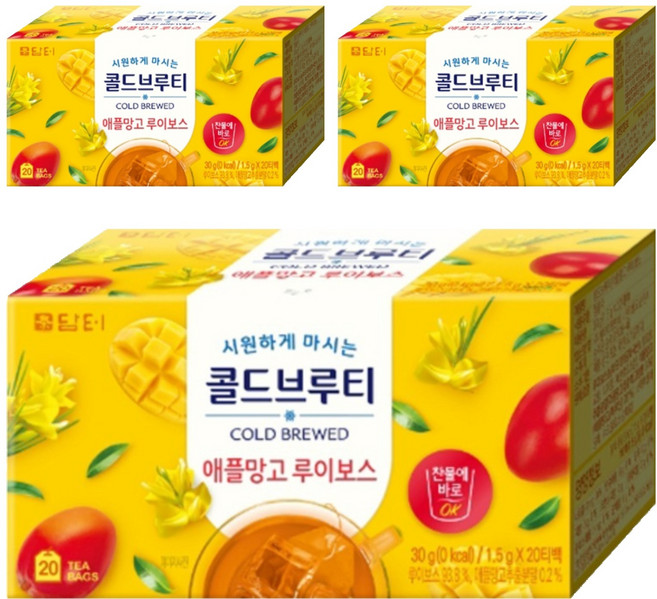 담터 콜드브루티 애플망고 루이보스, 20개입, 3개, 1.5g