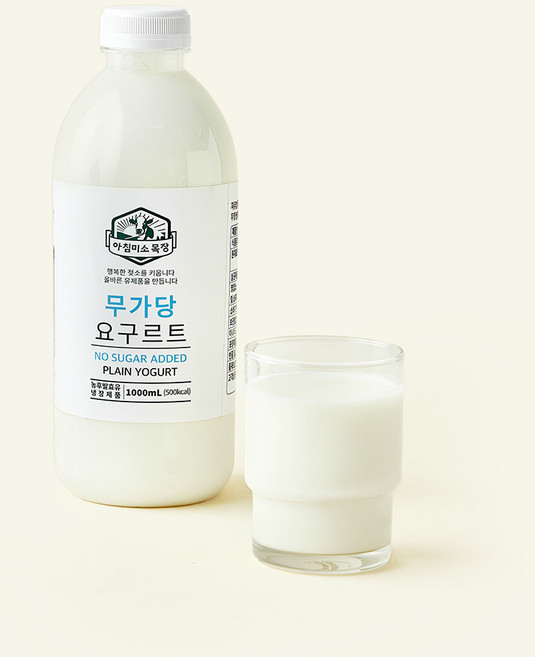 아침미소목장 저탄소 인증 무가당 요구르트, 1개, 1개입, 1L