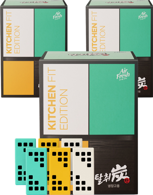 에어후레쉬 키친핏 냉장고 탈취제 본품 6p, 330g, 3개