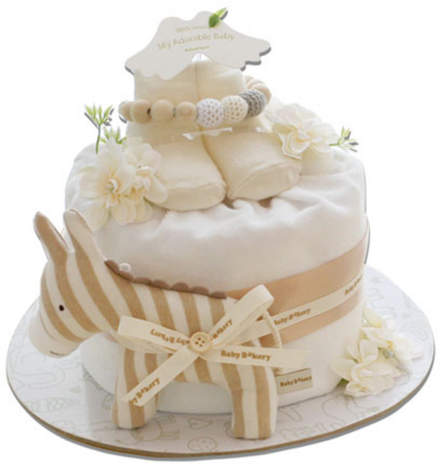 베이비베이커리 귀욤 포니딸랑이 1단 기저귀케익, 혼합색상, 1개