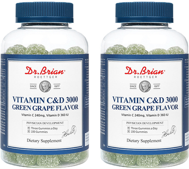 닥터브라이언 비타민C&D 3000 청포도맛 300g, 100정, 2개