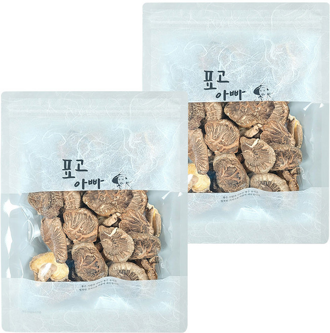 표고아빠네 참나무 원목 재배 말린 건조 표고버섯 못난이, 200g, 2개