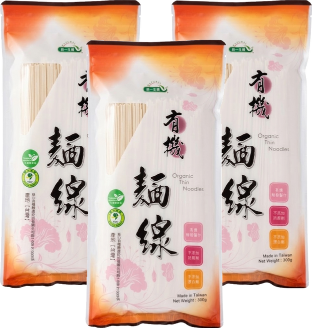 統一生機 有機麵線, 300g, 3包