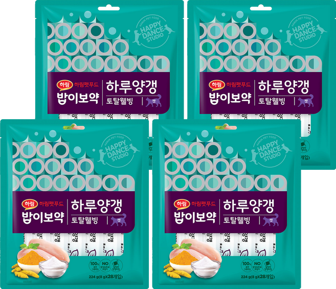 하림펫푸드밥이보약 캣 하루양갱, 토탈웰빙, 224g, 4개