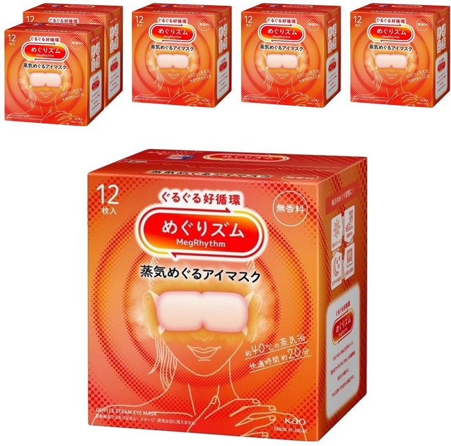 Kao 花王 MegRhythm 美舒律 蒸氣眼罩 無香, 12個裝, 6個